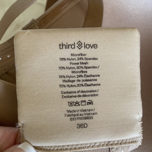 ThirdLove 24/7 Classic Strapless Bra Warm Taupe Nude 36D Convertible NWT T-shirt - Picture 8 of 8